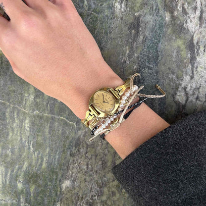 Tissot Cocktail Watch: Ladies 70s Mechanical Iconic with Golden Dial - Mint