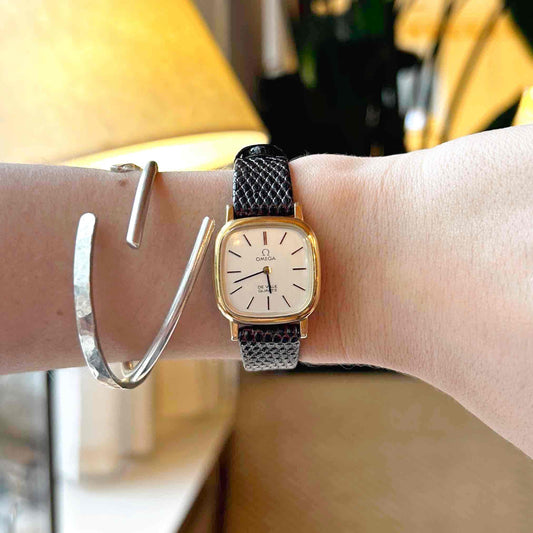 Omega De Ville: Vintage Ladies Watch 70s Golden Cushion Case