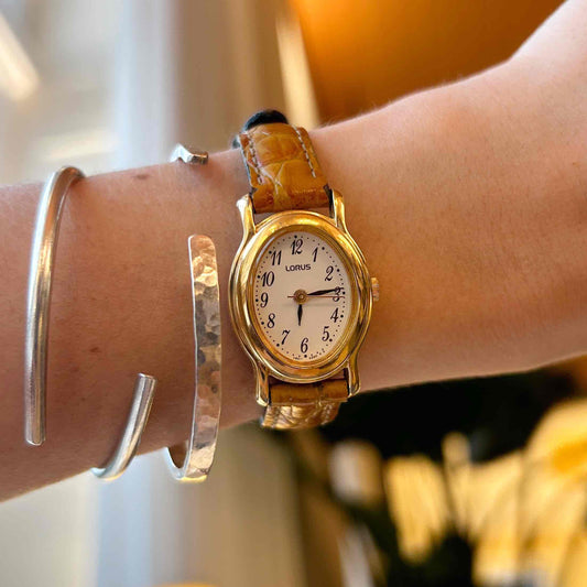 Vintage Lorus by Seiko Ellipse: Ladies Watch 90s Gold Art Deco