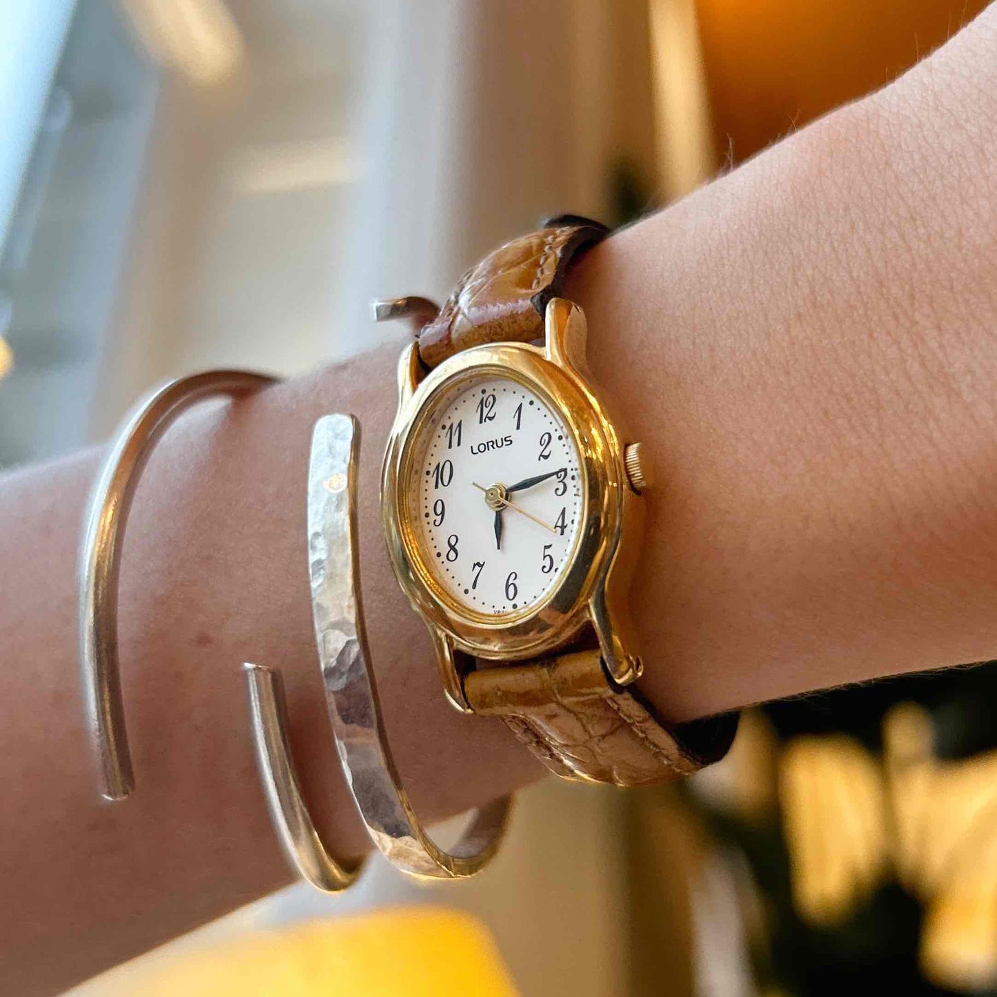 Vintage Lorus by Seiko Ellipse: Ladies Watch 90s Gold Art Deco