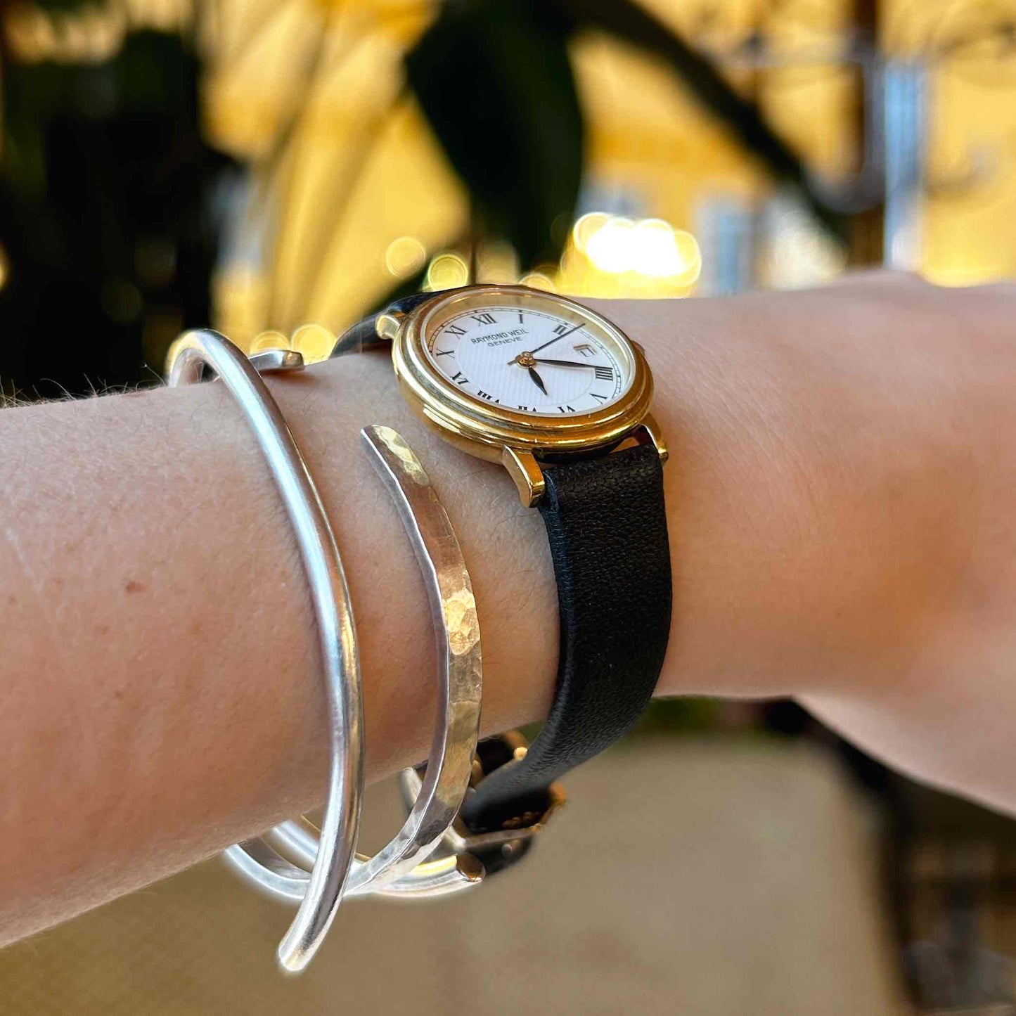 Raymond Weil Watch: Vintage Ladies 90s Golden Guilloche Roman Numerals