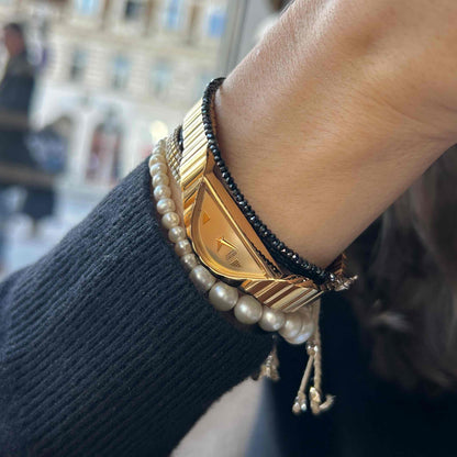 Seiko Half Moon: Vintage Cocktail Watch 90s Ladies Golden Dainty with Champagne Dial