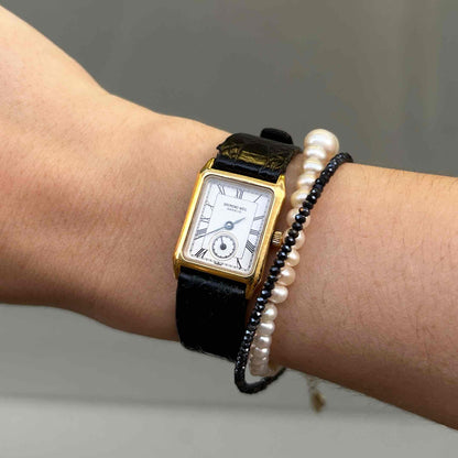 Raymond Weil Tank Style: Ladies Vintage Watch 90s Gold White Roman Dial
