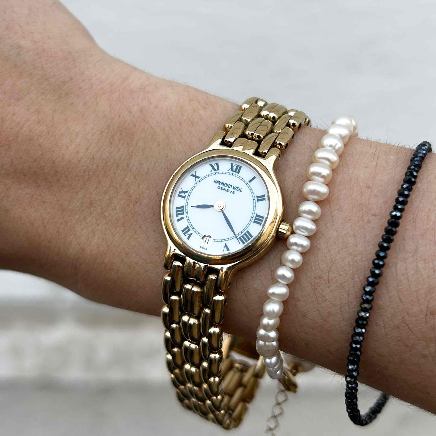 Raymond Weil Cocktail: Vintage Ladies 90s Gold with Roman Numerals