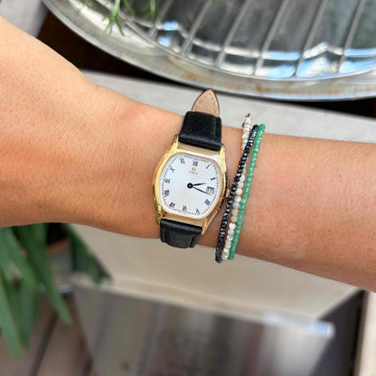 Citizen Noblia Watch: Vintage Tonneau Case 80s White Structured Guilloche Dial