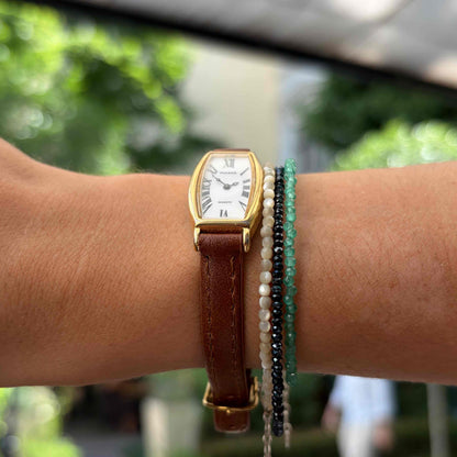 Pulsar by Seiko Tank: Vintage Cocktail Ladies Slender Tonneau Case 80s White Roman Dial