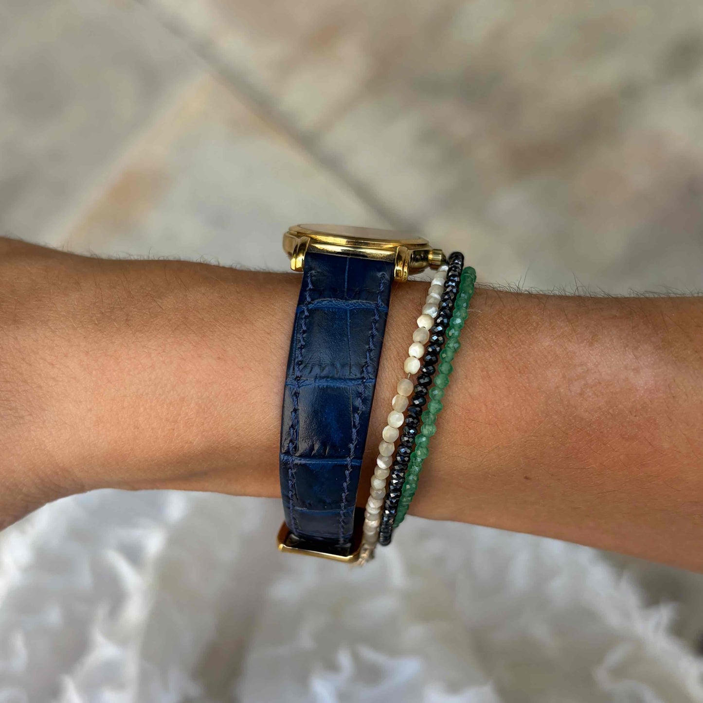 Raymond Weil Watch: Vintage Ladies 90s Golden Blue Sunburst Dial