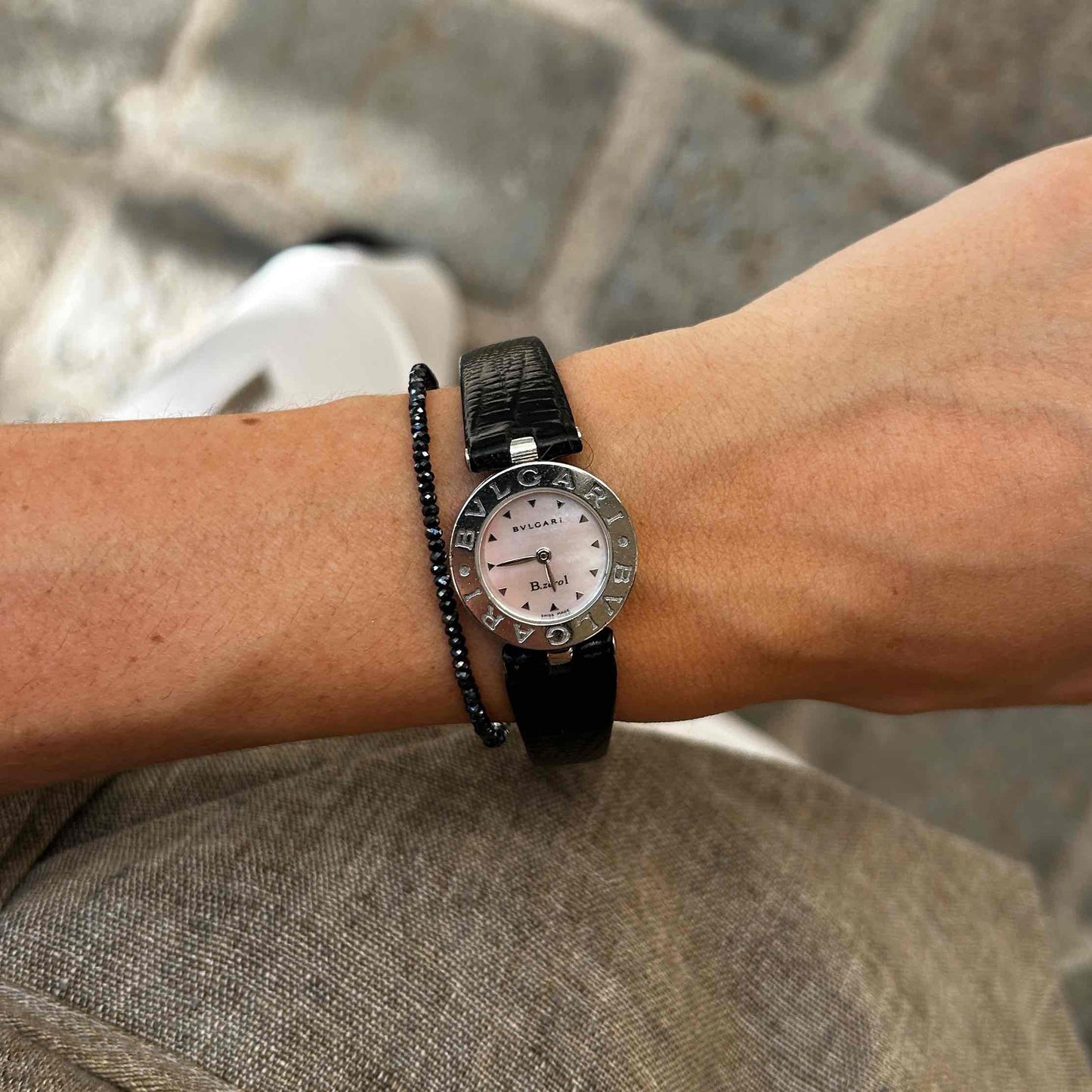 Bulgari B.Zero1: Vintage Ladies Watch 2000s Silver Classic Mother of Pearl Dial