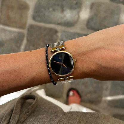 Christian Dior Watch: Ladies 80s Golden Two Tone Iconic with Black Dial