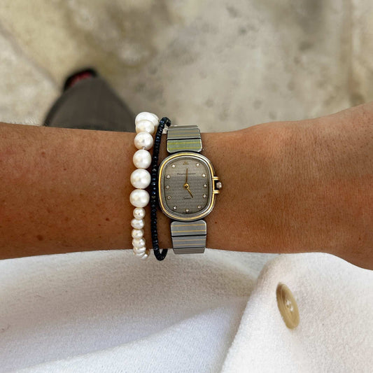 Maurice Lacroix Watch: Vintage Ladies Watch 80s Two Tone Diamonds