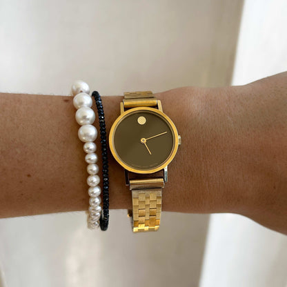 Movado by Zenith Museum: Vintage Mechanical Ladies 70s Gold Brown Dial