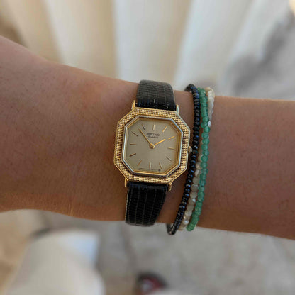 Seiko Cocktail Square: Dainty Ladies Watch 80s Champagne Dial