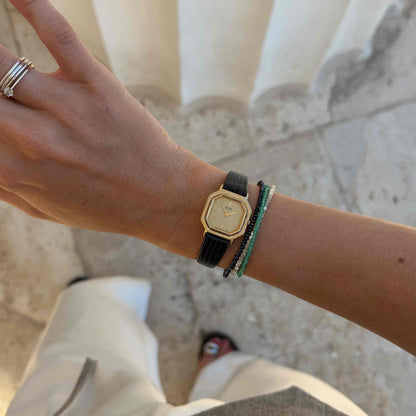 Seiko Cocktail Square: Dainty Ladies Watch 80s Champagne Dial