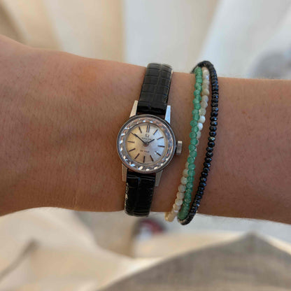 Omega DeVille Cocktail: Ladies 60s Hand-Wound Silver Dial Faceted Glass