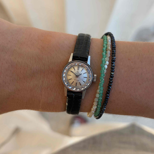 Omega DeVille Cocktail: Ladies 60s Hand-Wound Silver Dial Faceted Glass