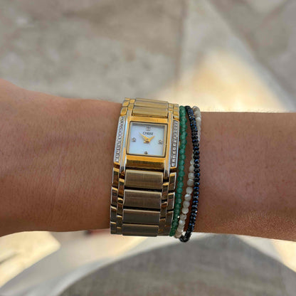 Christ Cocktail Watch: Ladies Mother of Pearl Dial 90s Gold Diamond Set