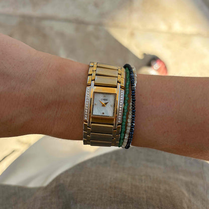 Christ Cocktail Watch: Ladies Mother of Pearl Dial 90s Gold Diamond Set