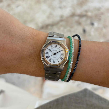 Oriosa Dainty Watch: Ladies 70s Two-Tone Gold with Roman Dial