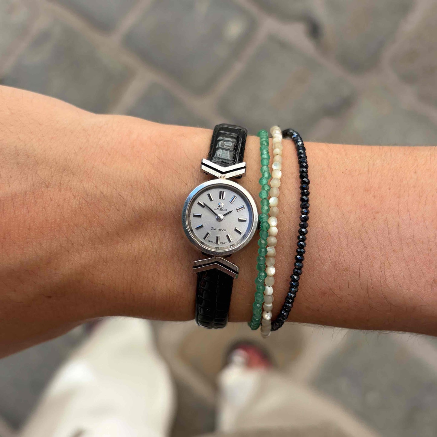 Omega Geneve Cocktail: Ladies 70s Hand-Wound Silver Dial Hooded Lugs