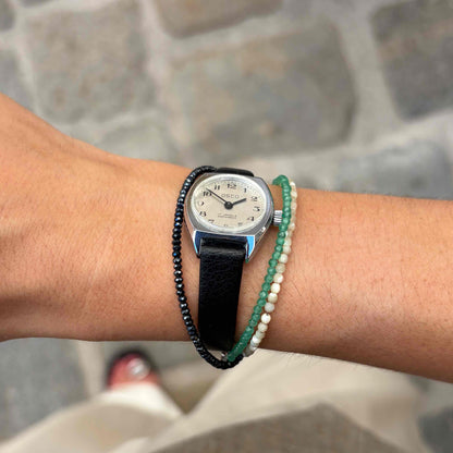 Osco Dainty Watch: Vintage Ladies 80s Mechanical Silver Dial Arabic Numerals
