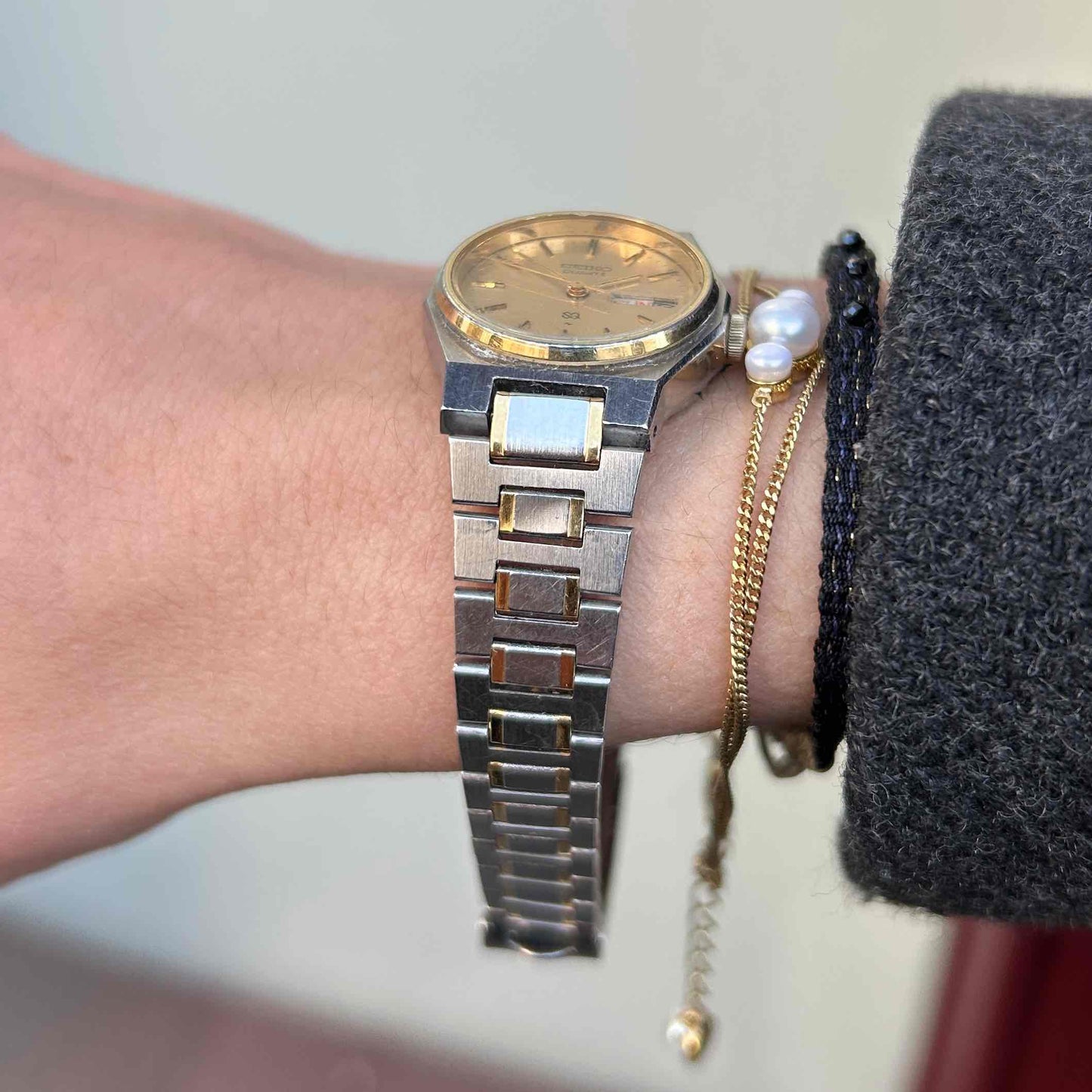 Seiko Baby Oak: Ladies Vintage 80s Two-Tone Champagne Dial