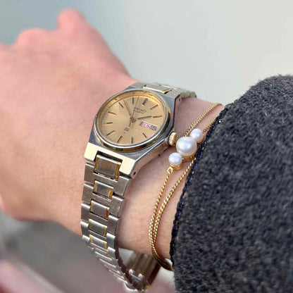 Seiko Baby Oak: Ladies Vintage 80s Two-Tone Champagne Dial