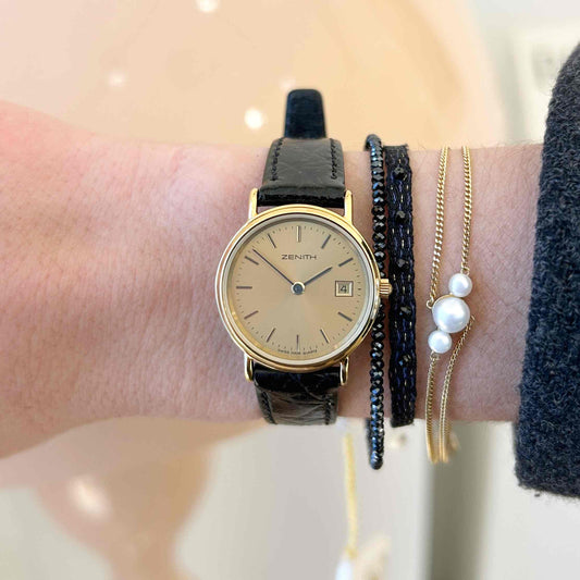 Zenith Vintage Watch: Ladies 80s Minimal Champagne Dial - NOS