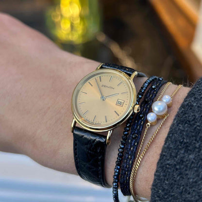 Zenith Vintage Watch: Ladies 80s Minimal Champagne Dial - NOS
