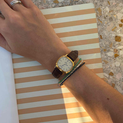 Omega De Ville: Vintage Ladies Cushion Case 80s Gold Dial Quartz