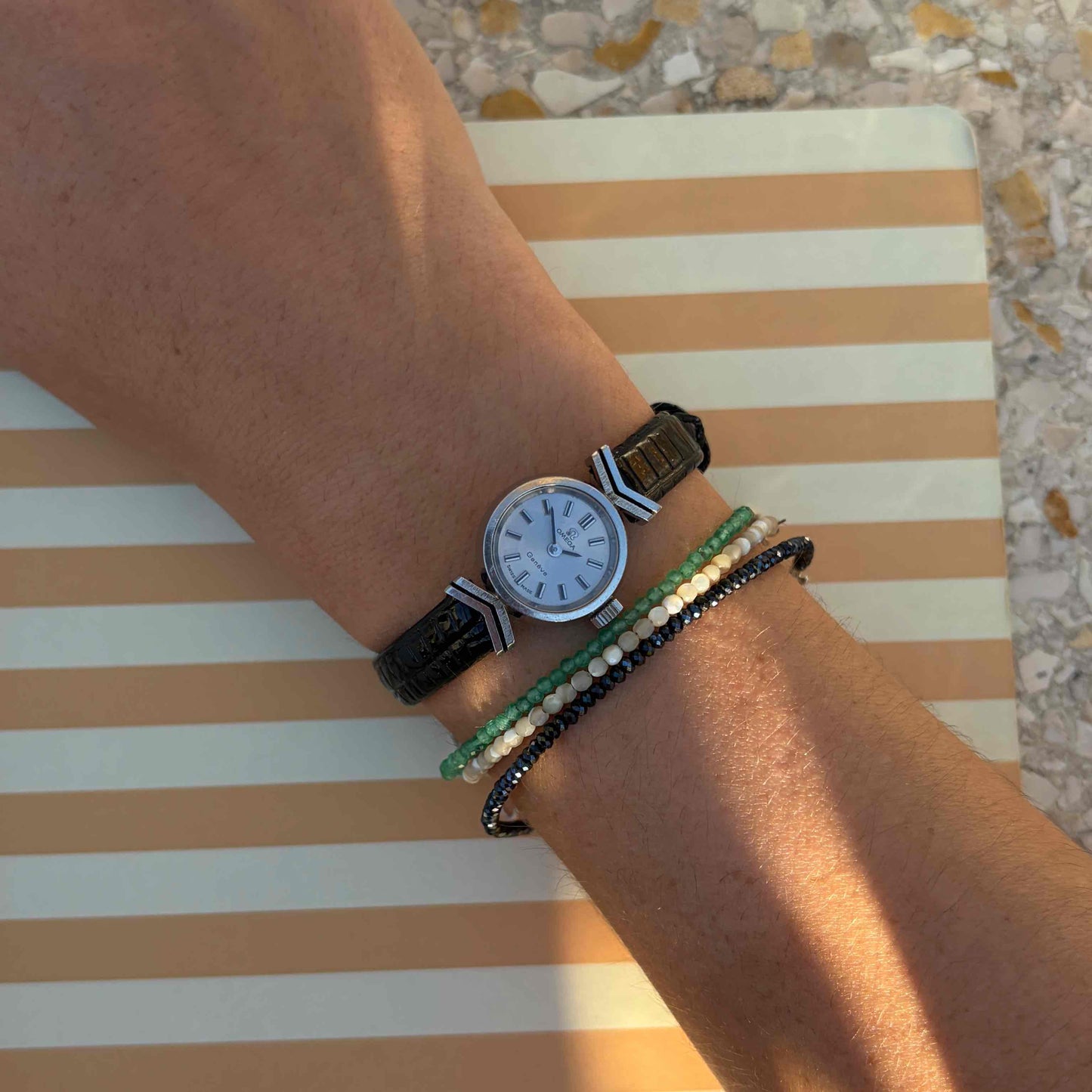 Omega Geneve Cocktail: Ladies 70s Hand-Wound Silver Dial Hooded Lugs