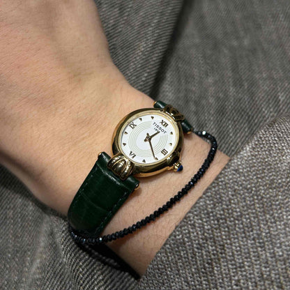 Tissot Ellipse Watch: Ladies Vintage 90s White Structured Dial - NOS