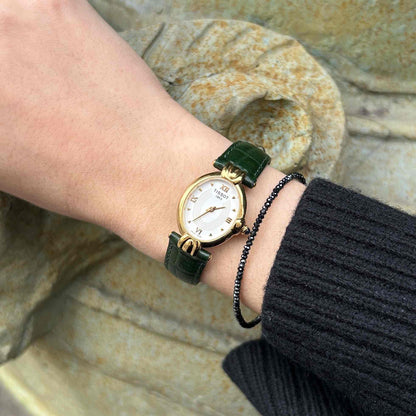 Tissot Ellipse Watch: Ladies Vintage 90s White Structured Dial - NOS