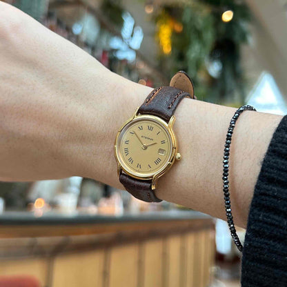 Eterna Vintage Watch: Ladies 90s Gold with Roman Dial