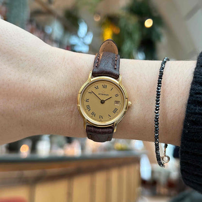 Eterna Vintage Watch: Ladies 90s Gold with Roman Dial