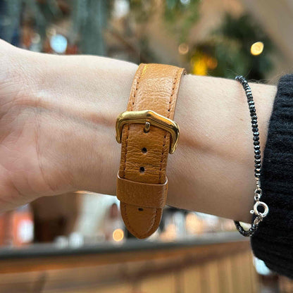 Quasar Vintage Watch: Art Deco Ladies Golden Watch 80s Small Seconds