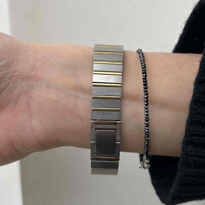 Seiko Lassale Tank: Ultra Thin Ladies Vintage 80s Two-Tone Gray Dial