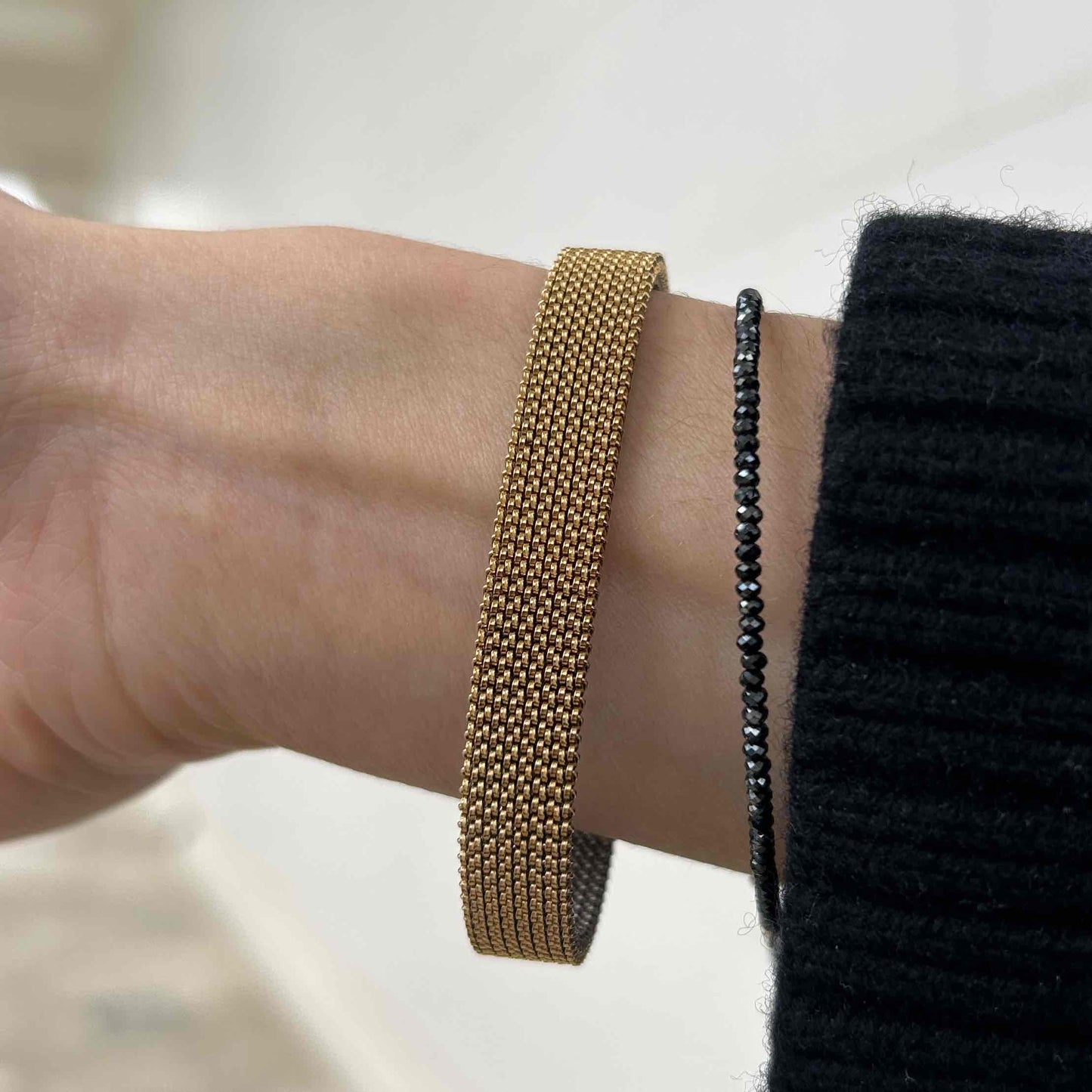 Seiko Ellipse Cocktail: Ladies Vintage Watch 80s Linen Dial Woven Bracelet