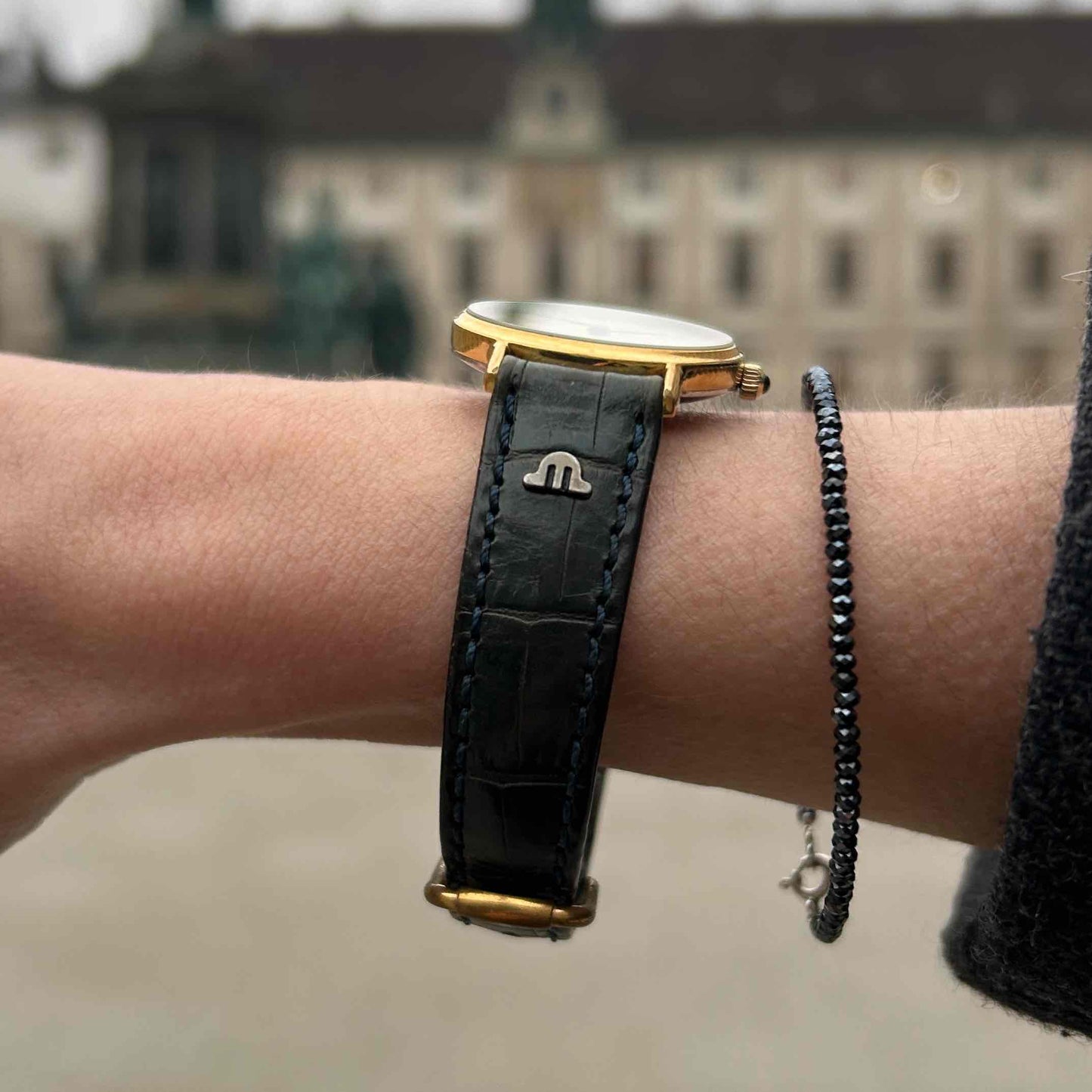 Maurice Lacroix Watch: Vintage Mechanical Ladies 80s Gold Dial