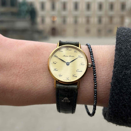 Maurice Lacroix Watch: Vintage Mechanical Ladies 80s Gold Dial