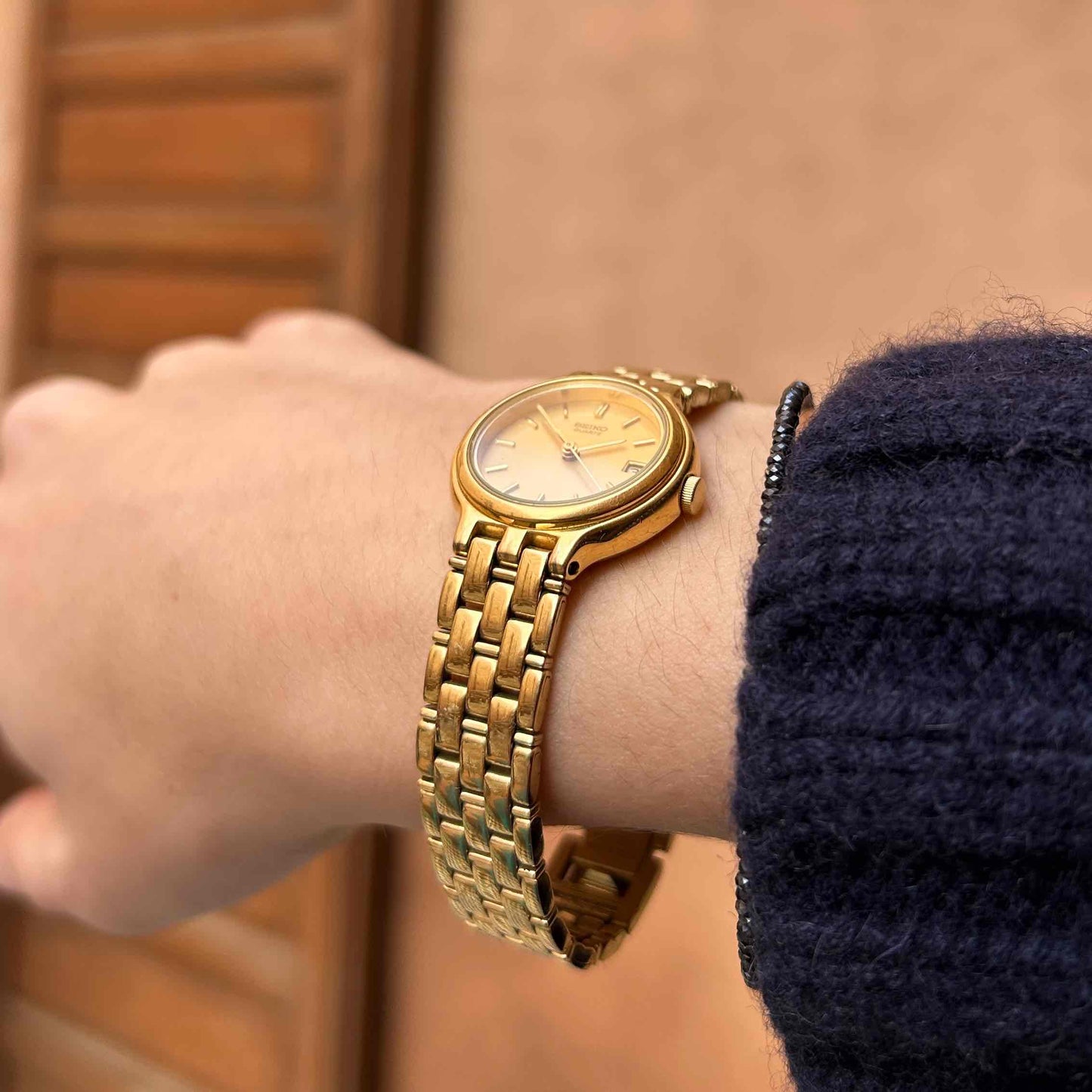 Seiko Cocktail Watch: Ladies Vintage 90s Champagne Dial - MINT