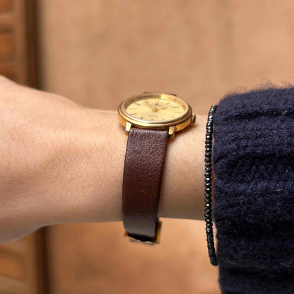 Junghans Vintage Watch: Ladies 70s Gold Champagne Dial