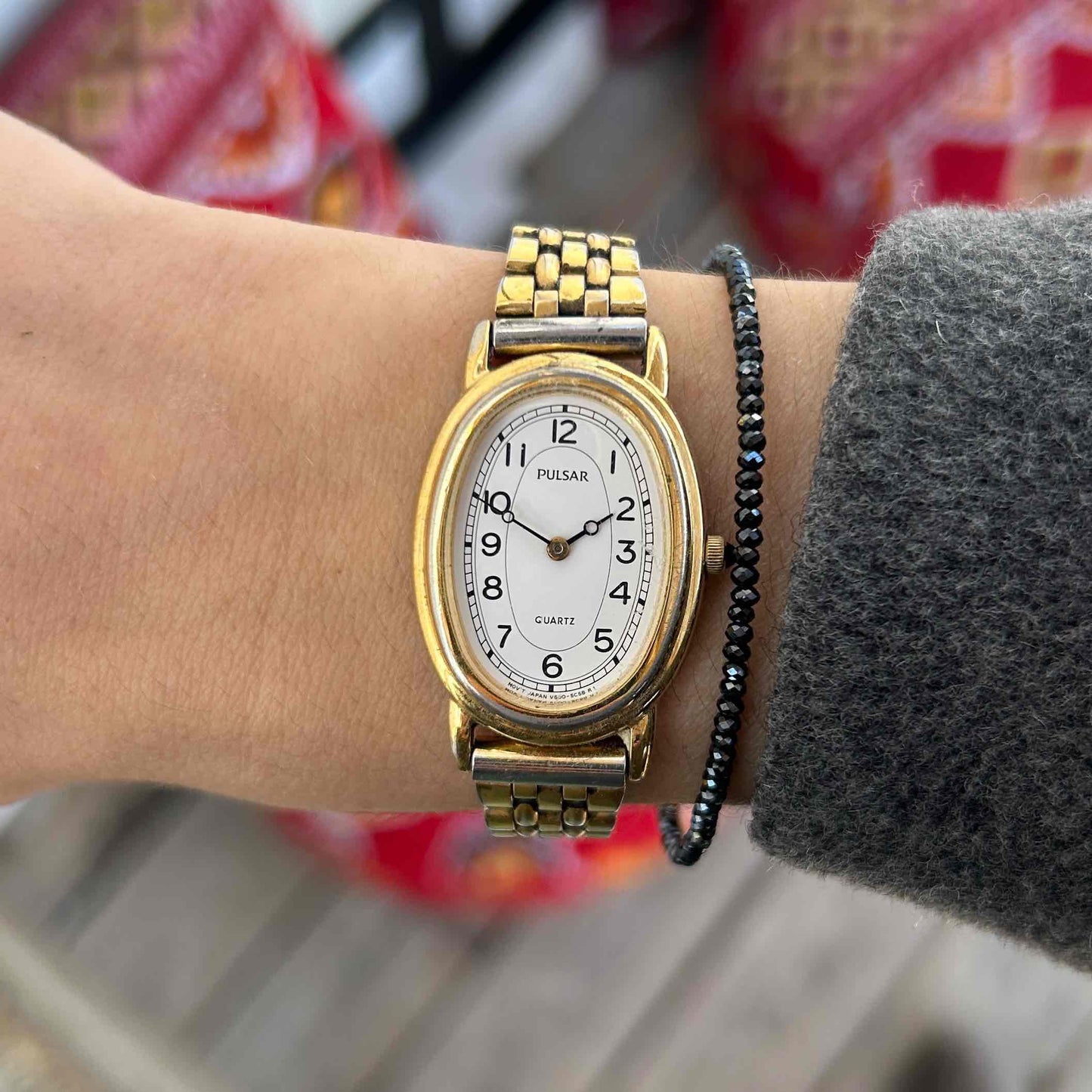 Pulsar by Seiko Ellipse: Vintage Ladies Watch 90s Golden with White Dial