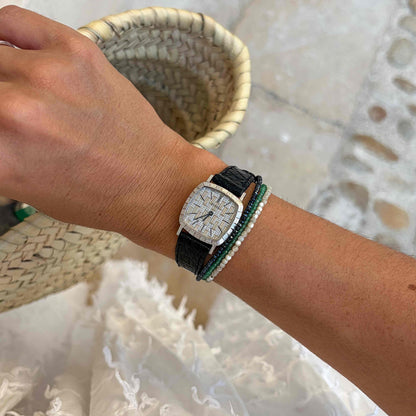 Piaget Cocktail Watch: 18k White Gold Guilloché Cushion Case Ref. 9239 – 1960s