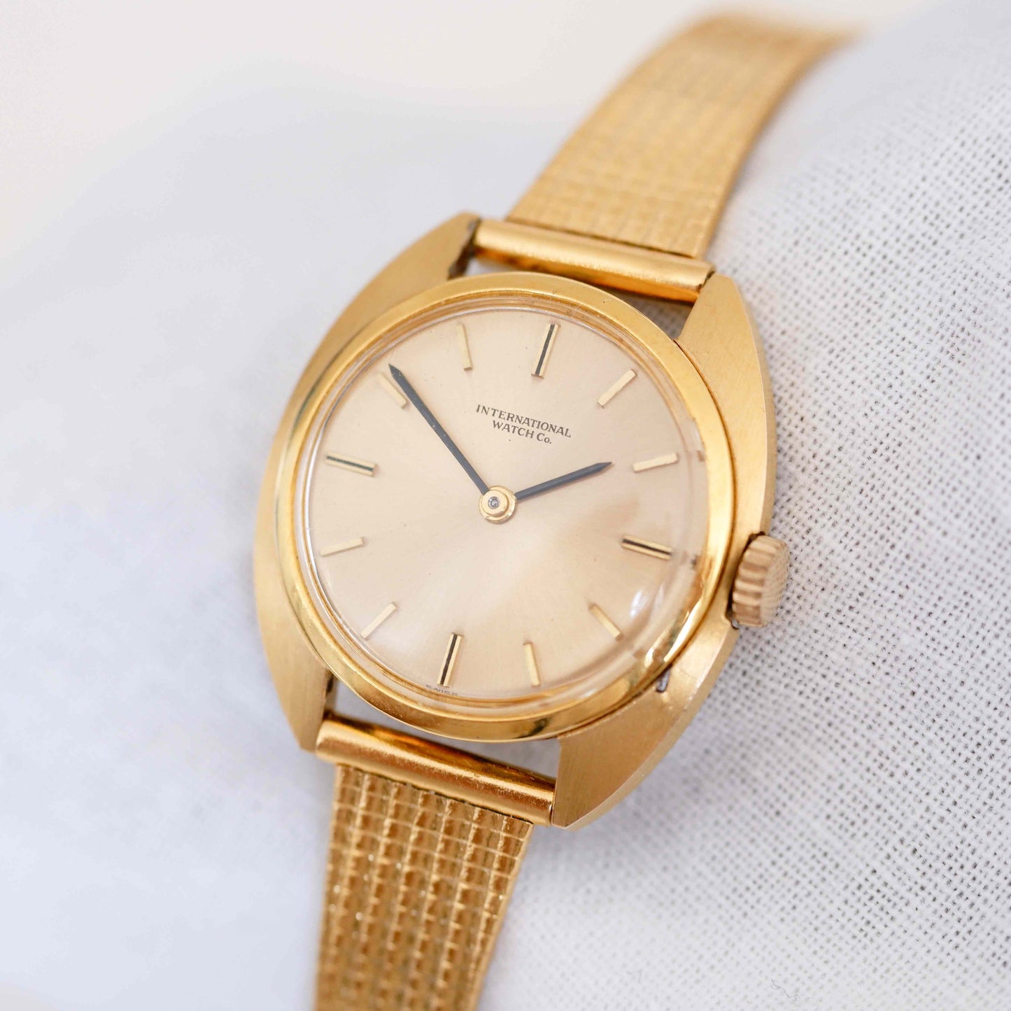 IWC Vintage Ladies Watch: 60s Golden Iconic, Gold Dial Mechanical | Slight Right Side