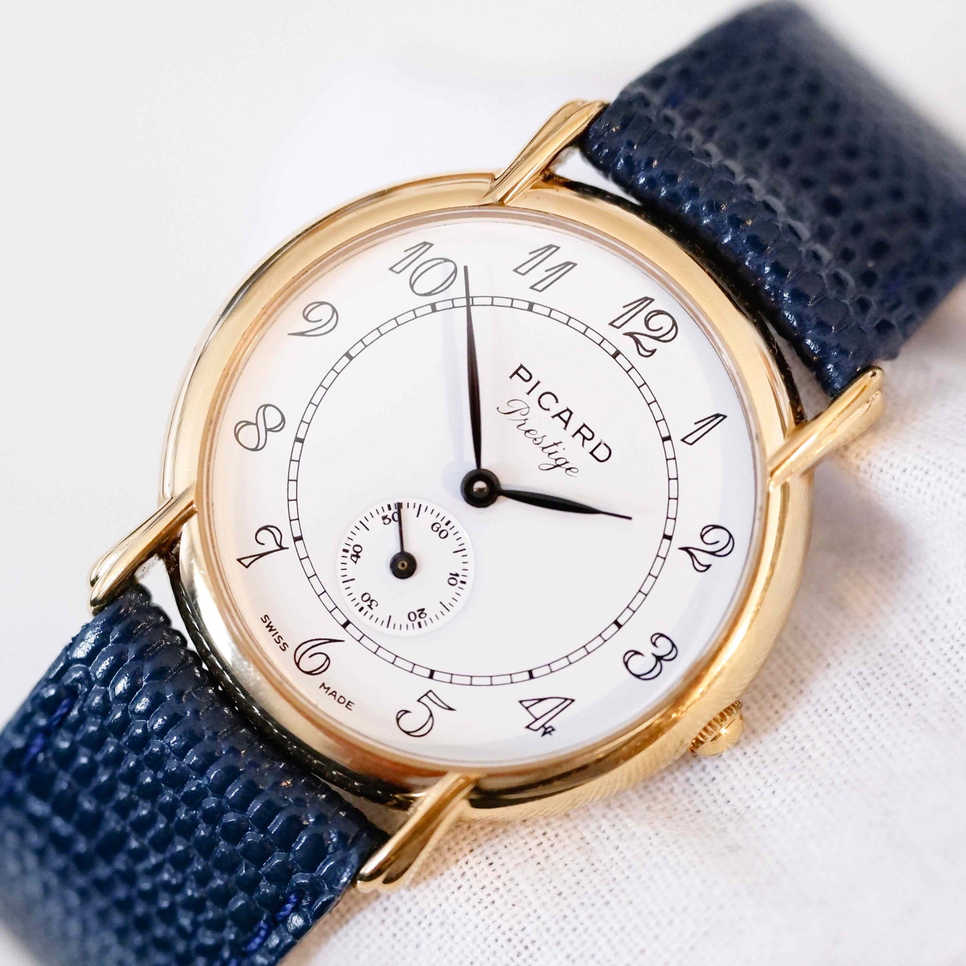 Picard Prestige Vintage Ladies Watch: 90s Golden Two Hand with Classic Small Second | Second Front Side