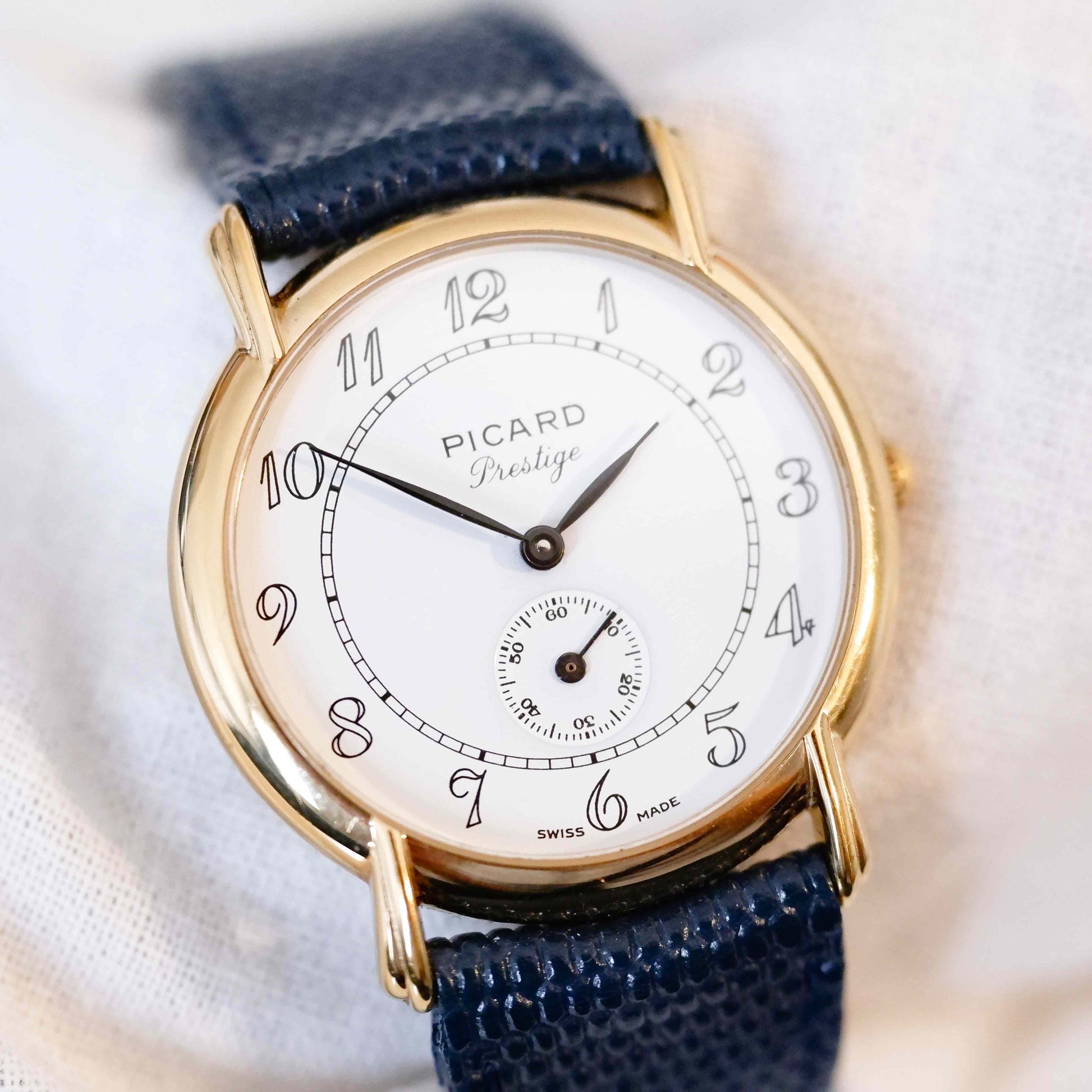 Picard Prestige Vintage Ladies Watch: 90s Golden Two Hand with Classic Small Second | Slight Left Side