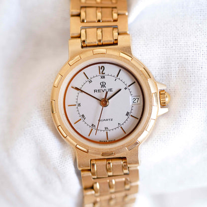 Revue Thommen Vintage Ladies Watch: 90s Golden Style Diver - New Old Stock (NOS) | First Front Side