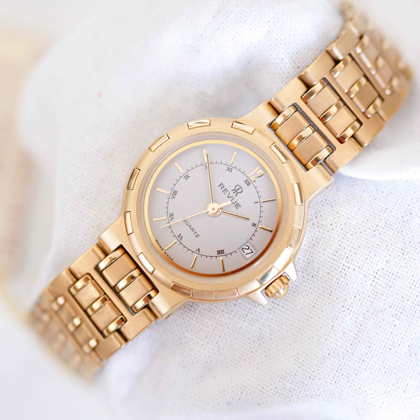 Revue Thommen Vintage Ladies Watch: 90s Golden Style Diver - New Old Stock (NOS) | Second Front Side