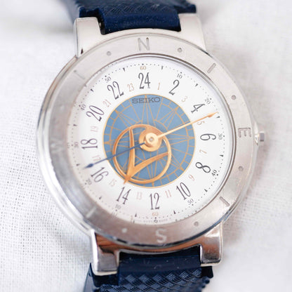 Seiko Levante Maritime Vintage Ladies Watch: 90s Silver Blue Dial | Slight Left Side