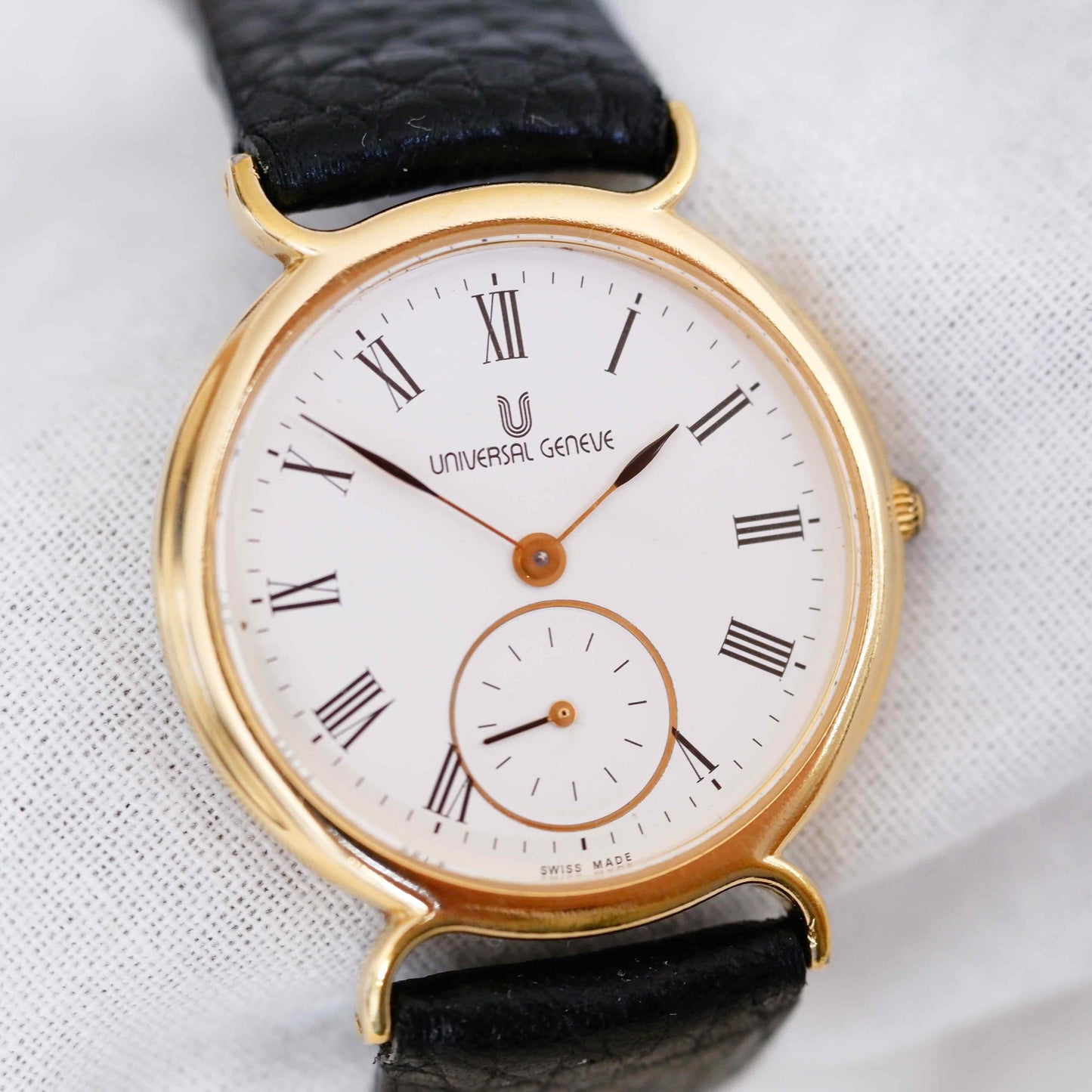 Universal Geneve Vintage Ladies Watch: 90s Golden Iconic Small Second | First Front Side
